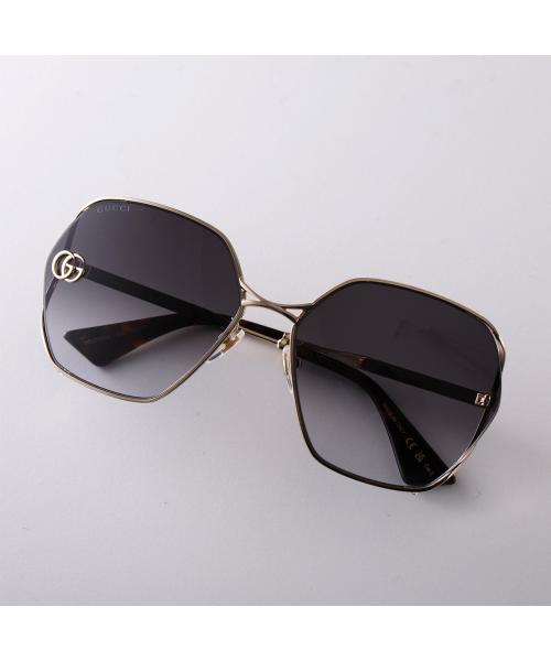 グッチ GUCCI GUCCI サングラス GG0818SA ポリゴン型 メタルフレーム (005/GOLD-GOLD-GREY) 005/GOLD-GOLD-GREY