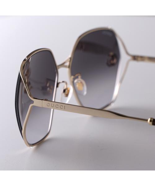 グッチ GUCCI GUCCI サングラス GG0818SA ポリゴン型 メタルフレーム (005/GOLD-GOLD-GREY) 005/GOLD-GOLD-GREY