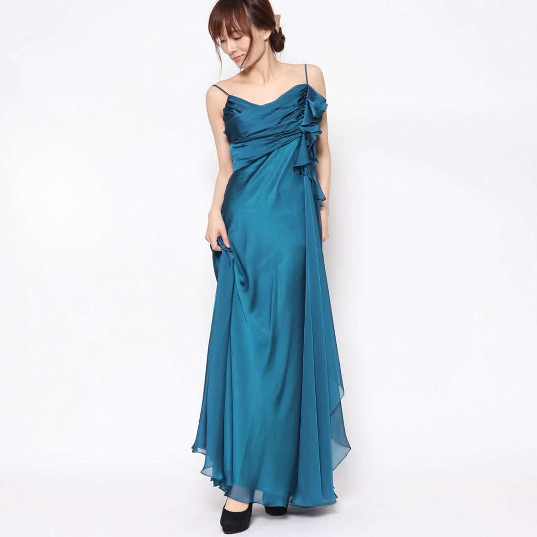 ジュネビビアン Genet Vivien ロングドレス,ブルーグリーン