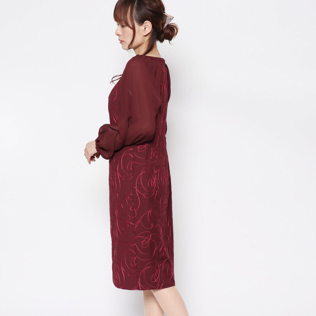 ジュネビビアン Genet Vivien ロングスリーブローズIラインドレス