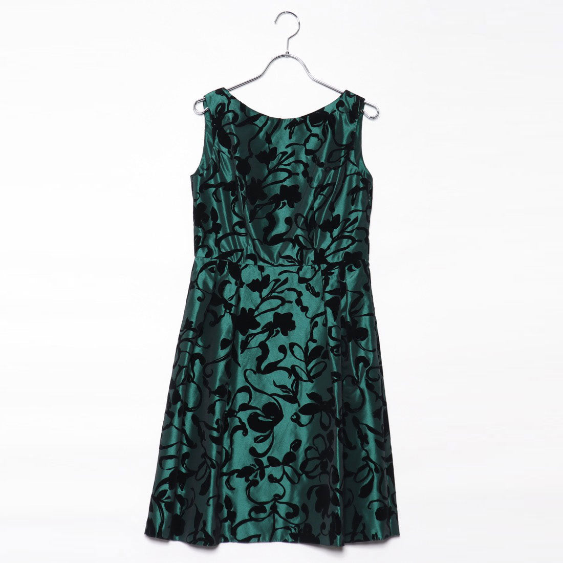 ジュネビビアン Genet Vivien ベロアデザインドレス,グリーン