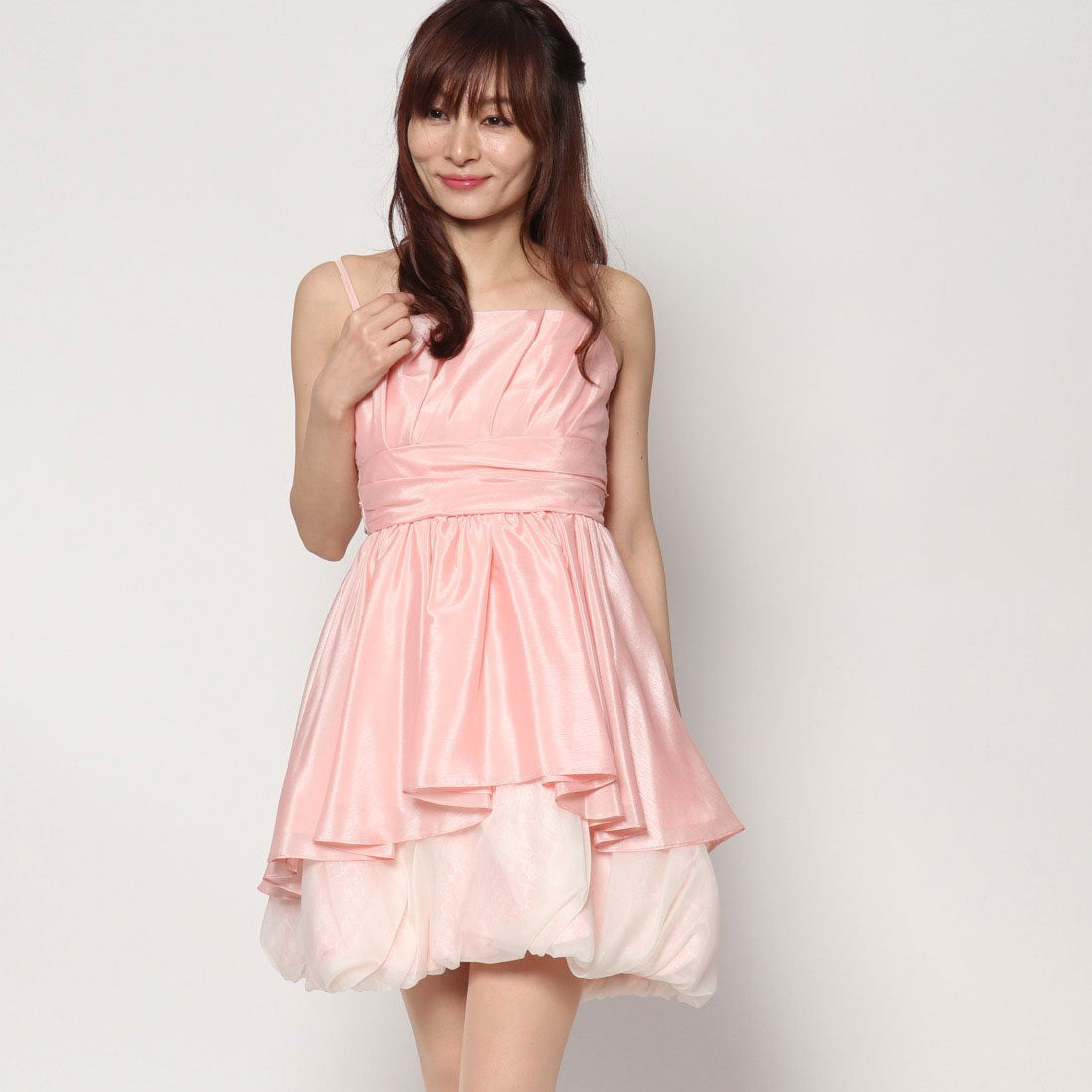 ジュネビビアン Genet Vivien レースバルーン キャミソースドレス,ピンク