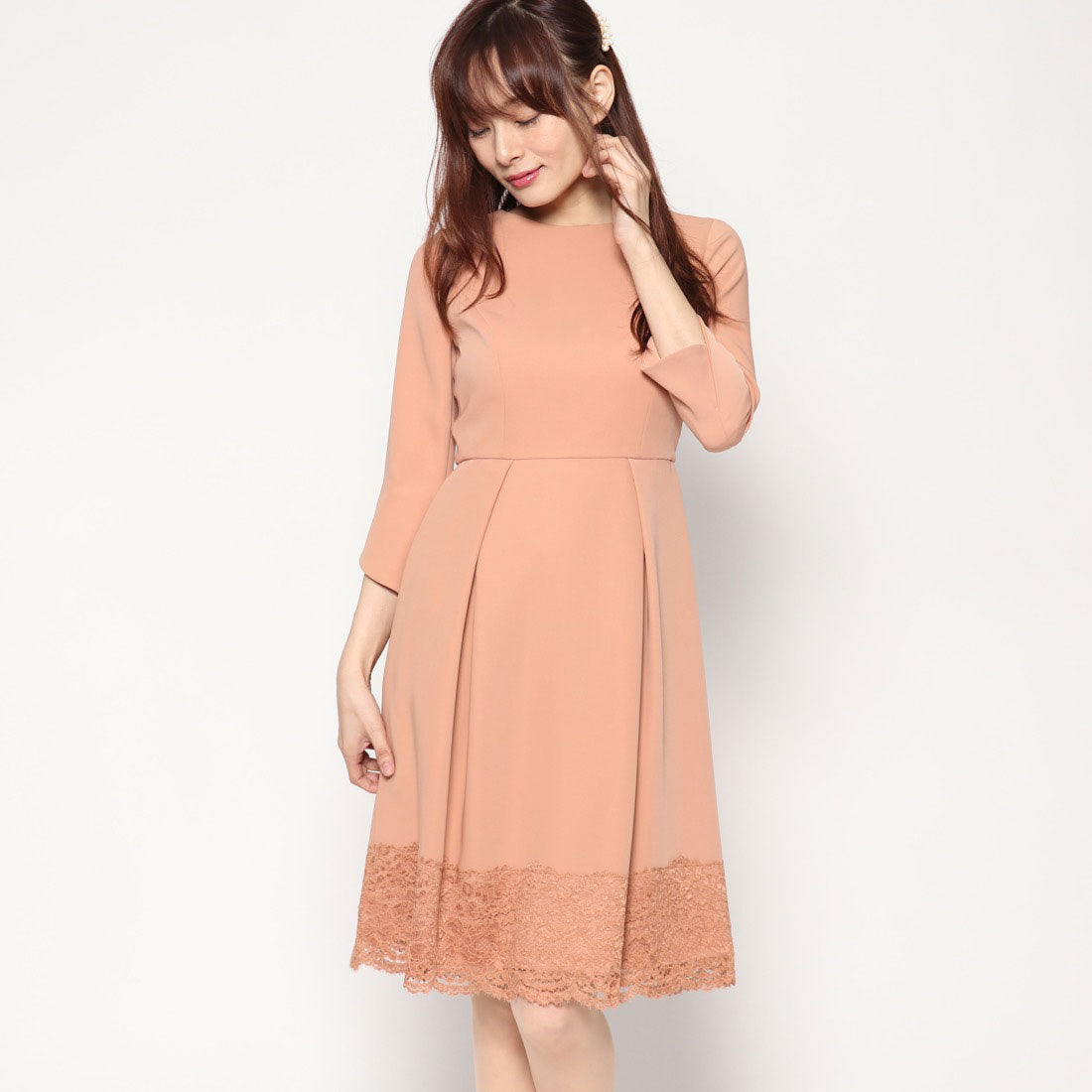 ジュネビビアン Genet Vivien バイカラードレス,ピンク