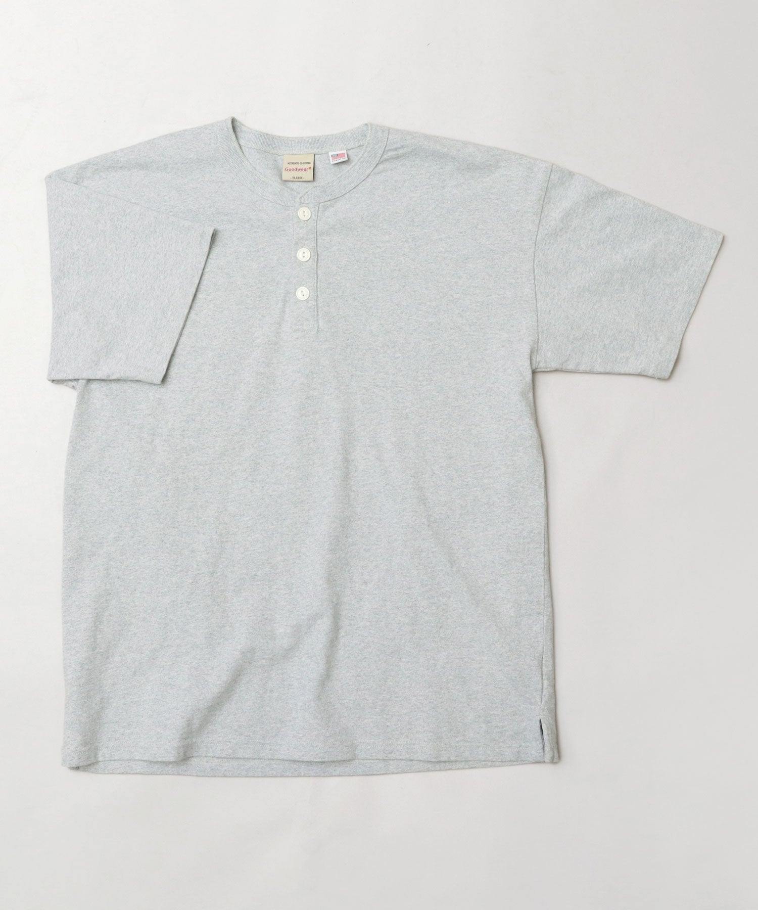 GOODWEAR 美國棉質亨利領 T 卹 短袖常規廓形羈扣 T 卹