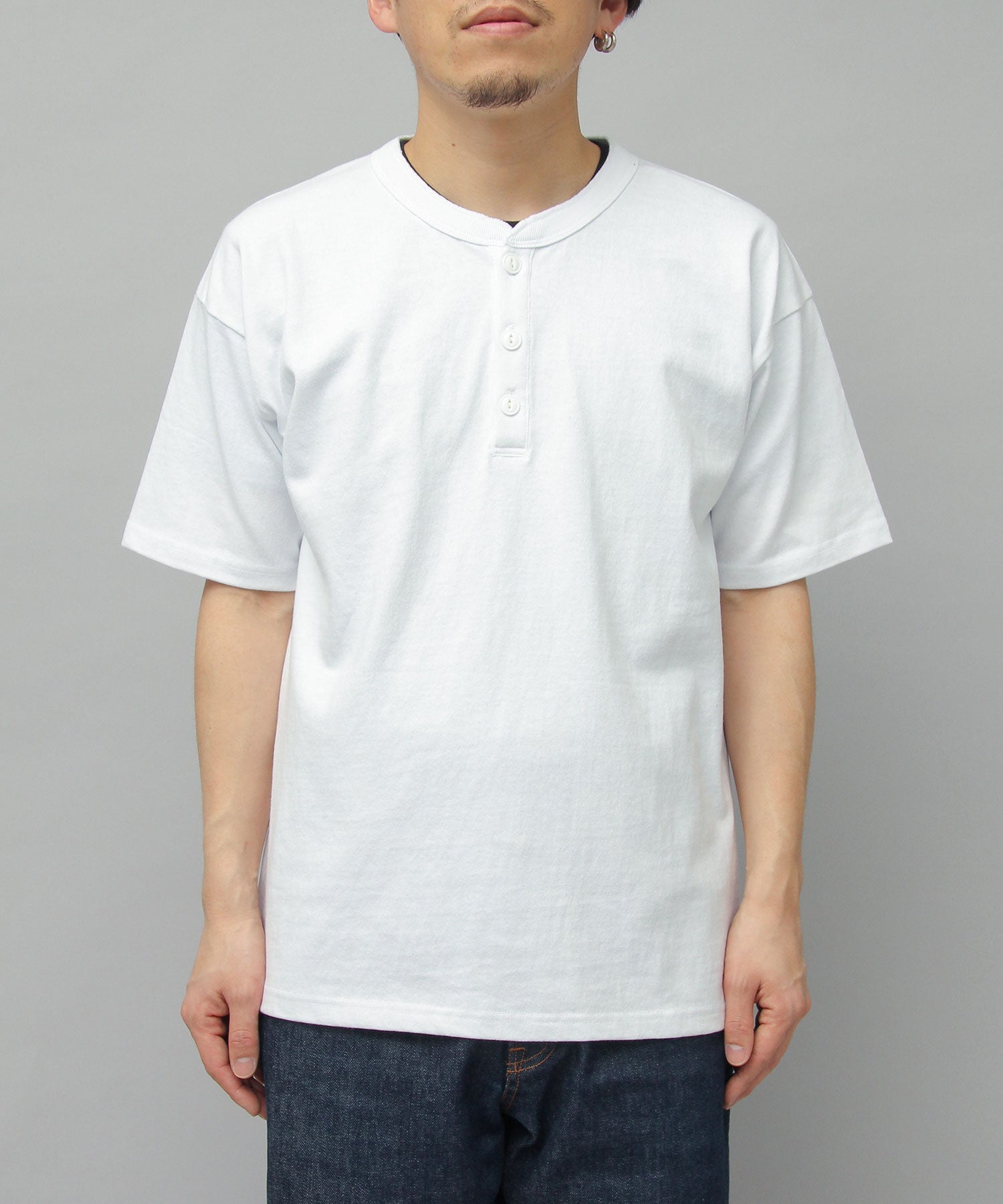 GOODWEAR 美國棉質亨利領 T 卹 短袖常規廓形羈扣 T 卹
