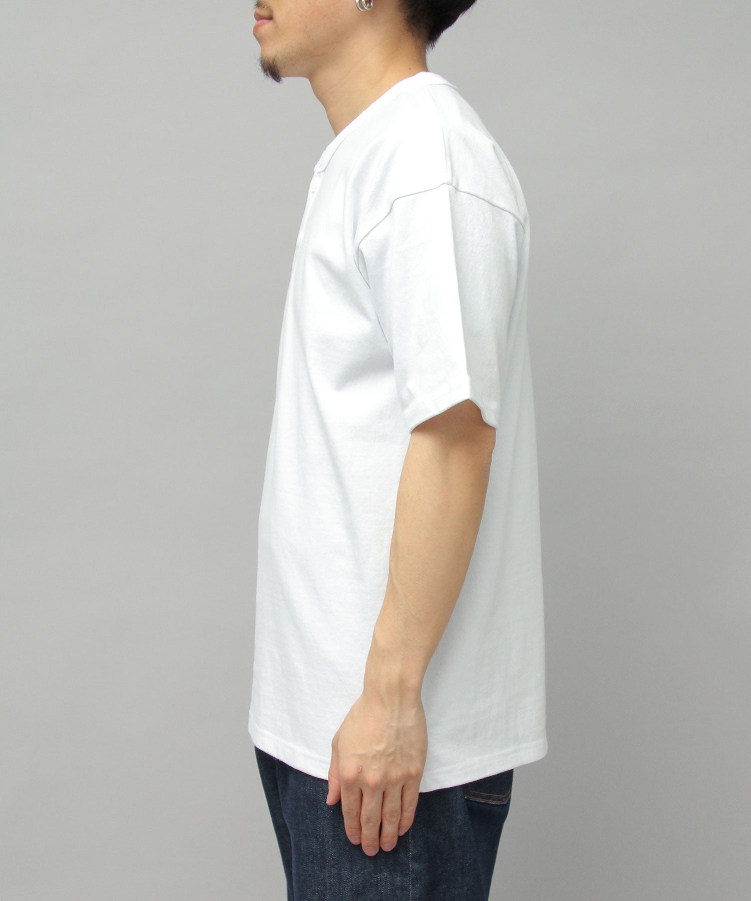 GOODWEAR 美國棉質亨利領 T 卹 短袖常規廓形羈扣 T 卹