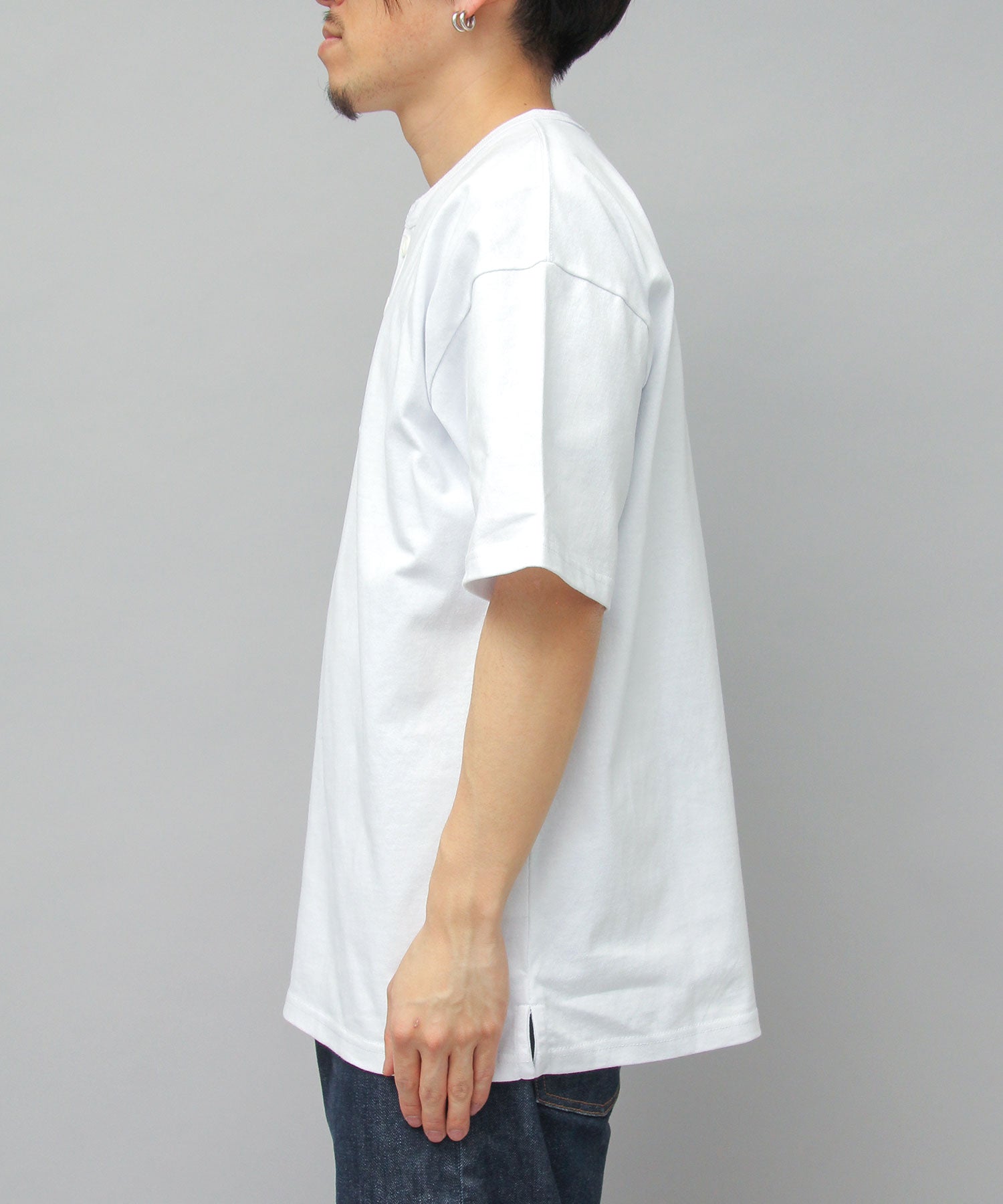 GOODWEAR 美國棉質亨利領 T 卹 短袖常規廓形羈扣 T 卹