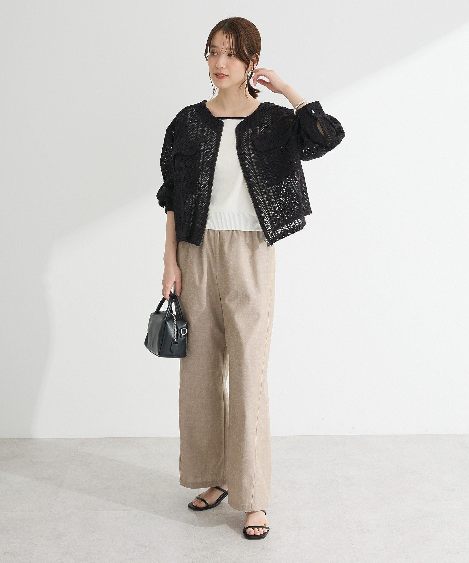 グリーン パークス Green Parks ・ELENCARE DUE バイカラーニットタンク (カーキ) カーキ