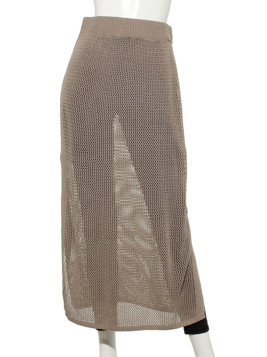 Green Parks 【chocol raffine robe】 Mesh Knit Skirt