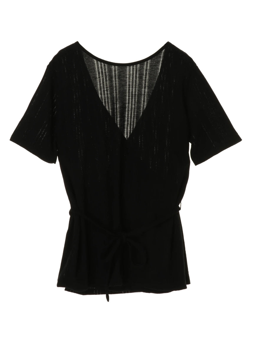 グリーン パークス Green Parks 【E hyphen world gallery】バックカシュクールリブプルオーバー (ライトベージュ) ライトベージュ