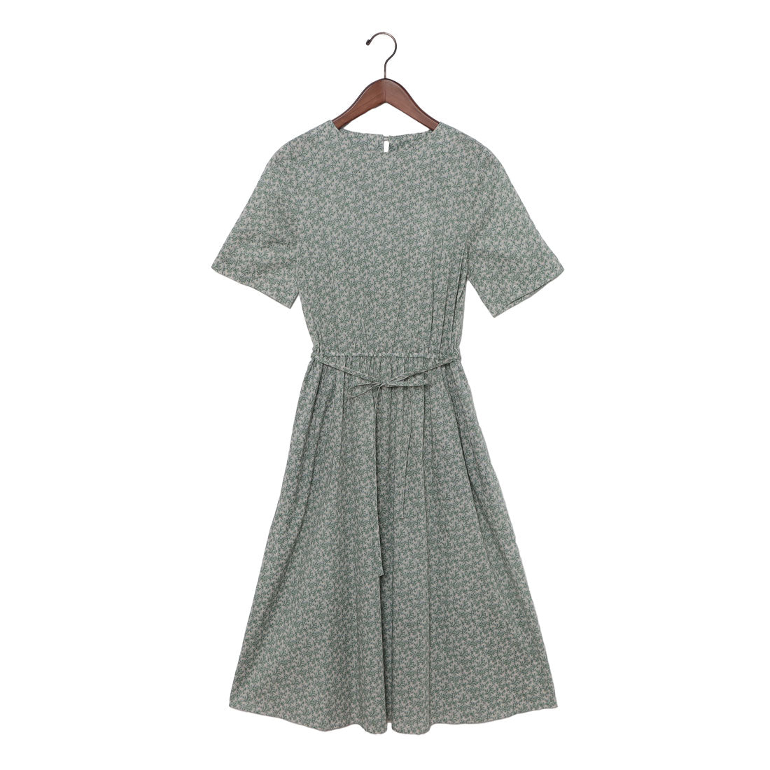 グレイッシュ Grayish ボタニカルプリントハーフスリーブワンピース (グリーン) グリーン