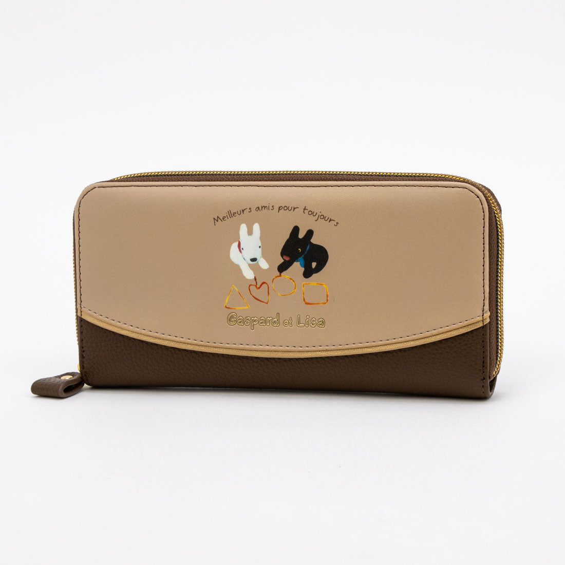 リサトガスパール Gaspard et Lisa 財布 レディース 長財布 ラウンドファスナー 絵本柄 人気 キャラクター 大容量 使いやすい (ブラウン) ブラウン