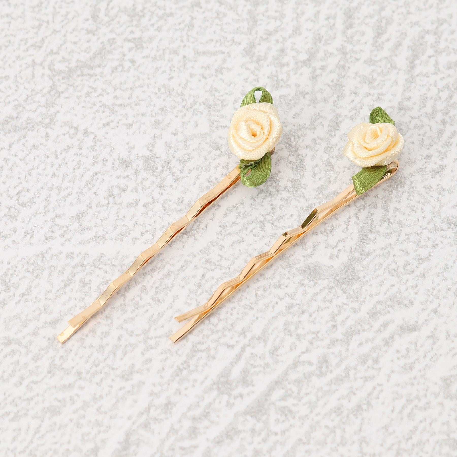 グランドエッジ Grandedge ガーリー系 フェミニン系 バラ ヘアピン,アイボリー(004)