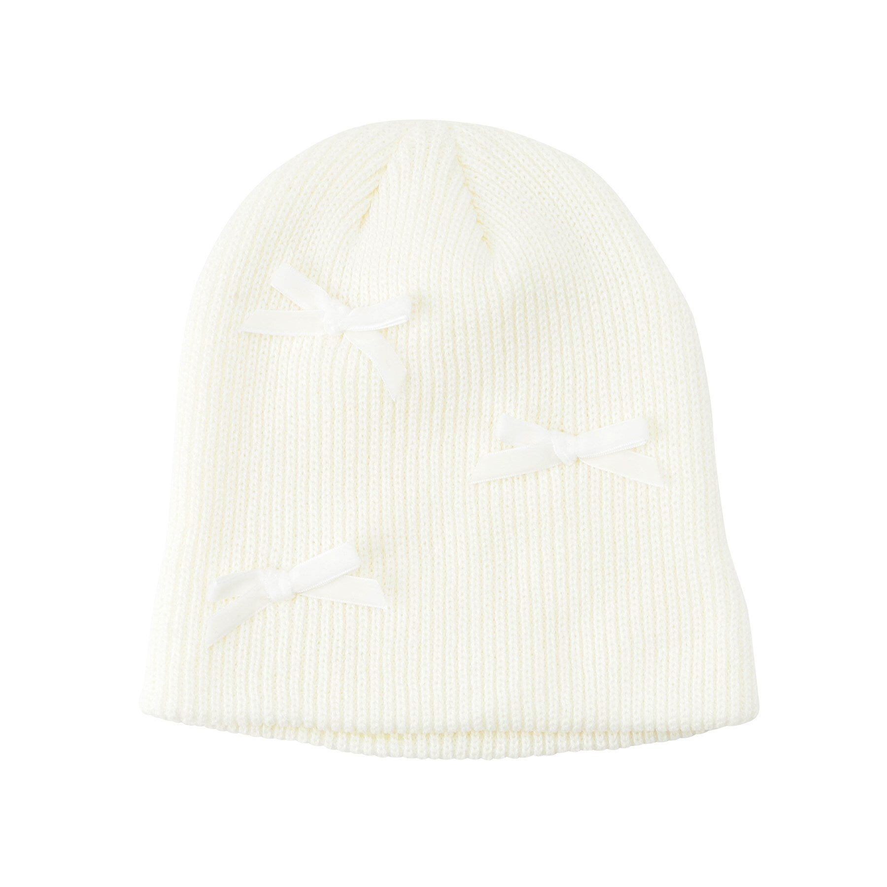 グランドエッジ Grandedge ベロアリボンニット帽,ホワイト(001)