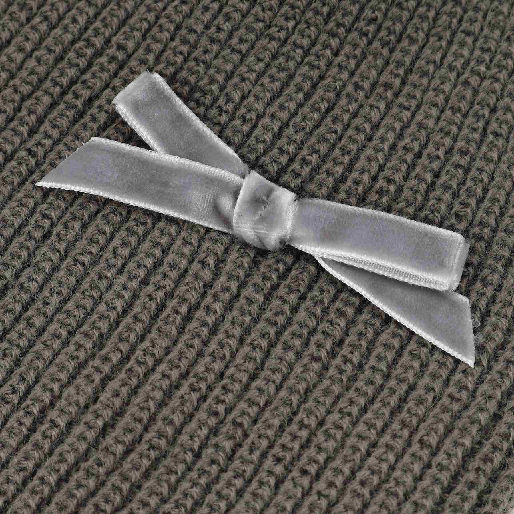 グランドエッジ Grandedge ベロアリボンニット帽