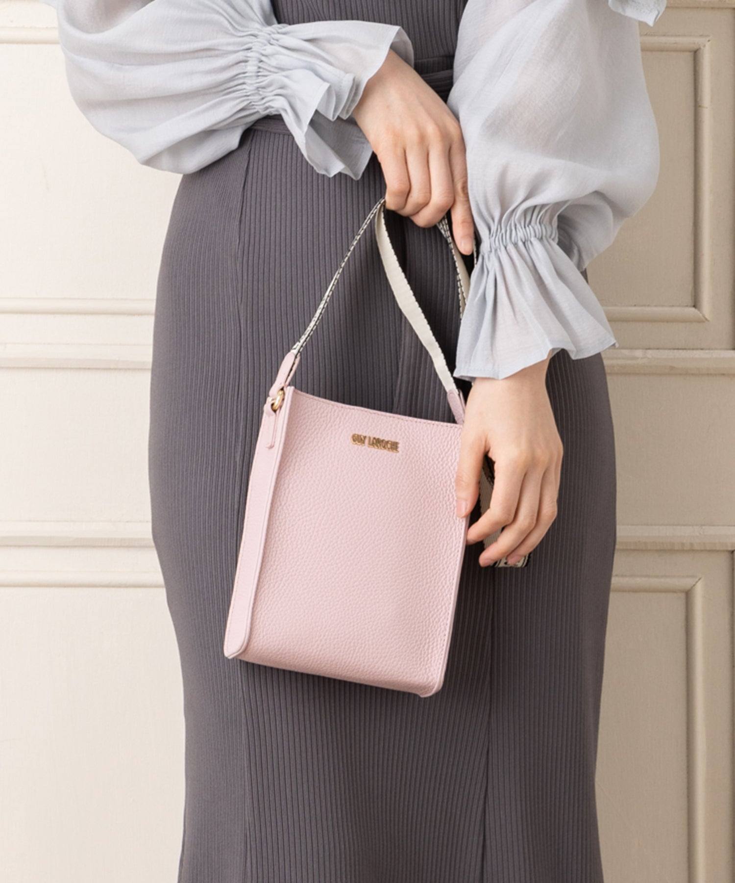 ギ ラロッシュ Guy Laroche イタリアンレザー 牛革カードケース付き ショルダーバッグ