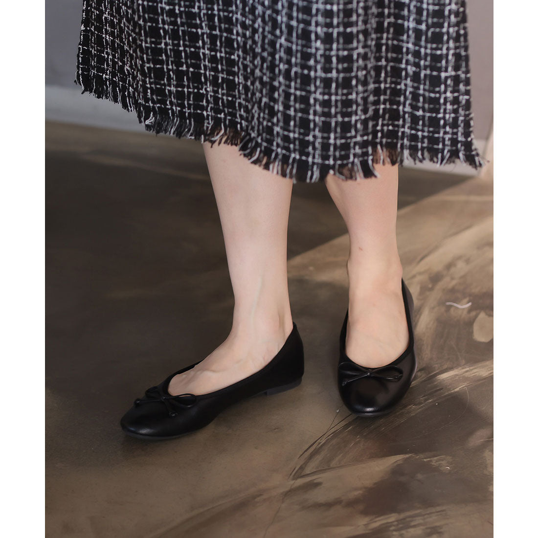 Girly Doll - Stylish and stylish. Ribbon flat ballet shoes