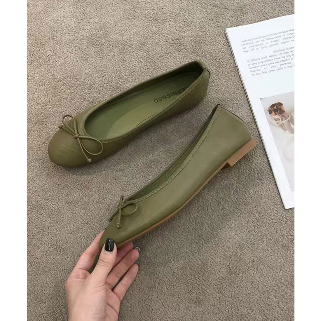 Girly Doll - Stylish and stylish. Ribbon flat ballet shoes