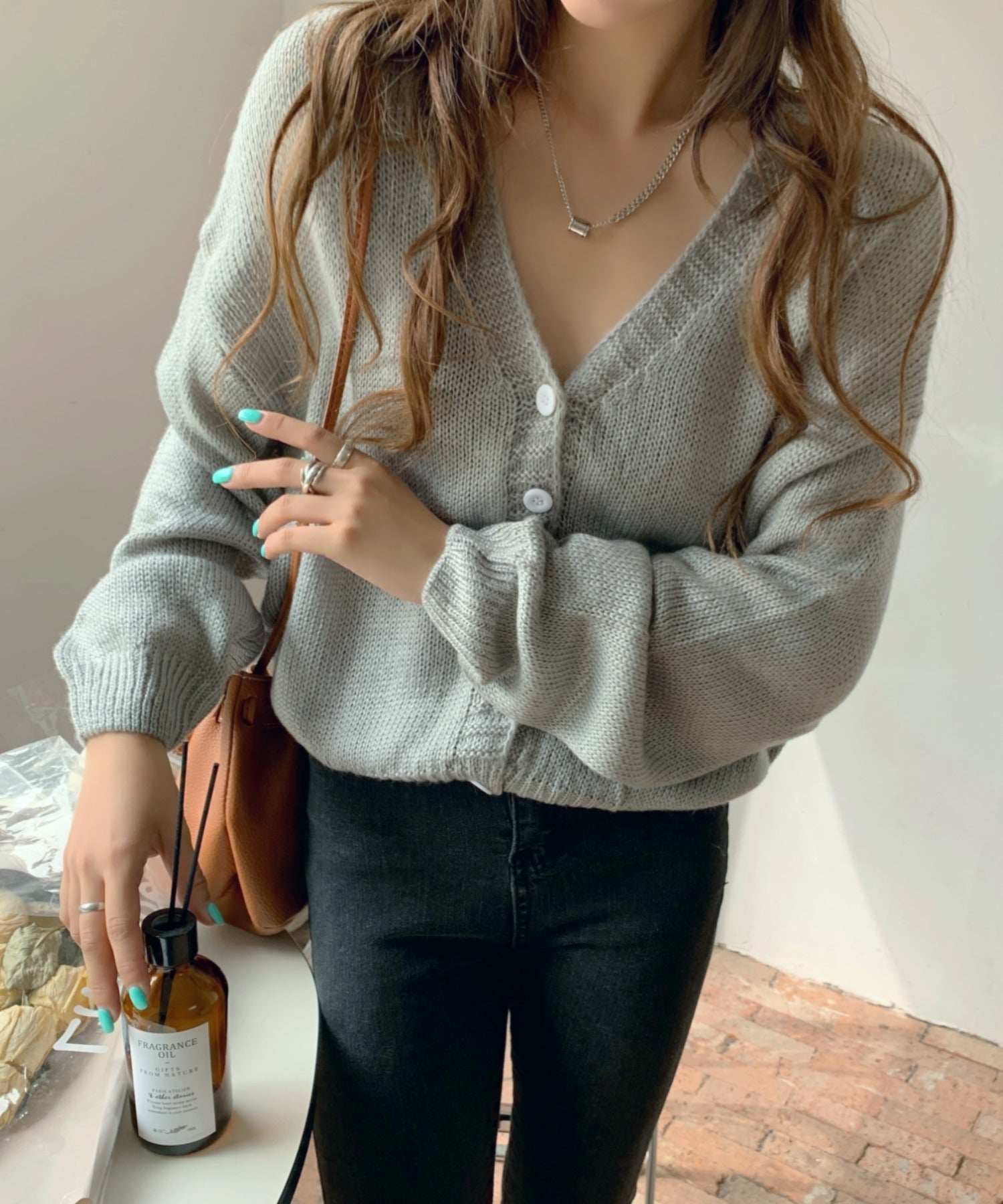 ガーリードール Girly Doll ざっくりカーディガン【韓国ファッション】 (グレー) グレー