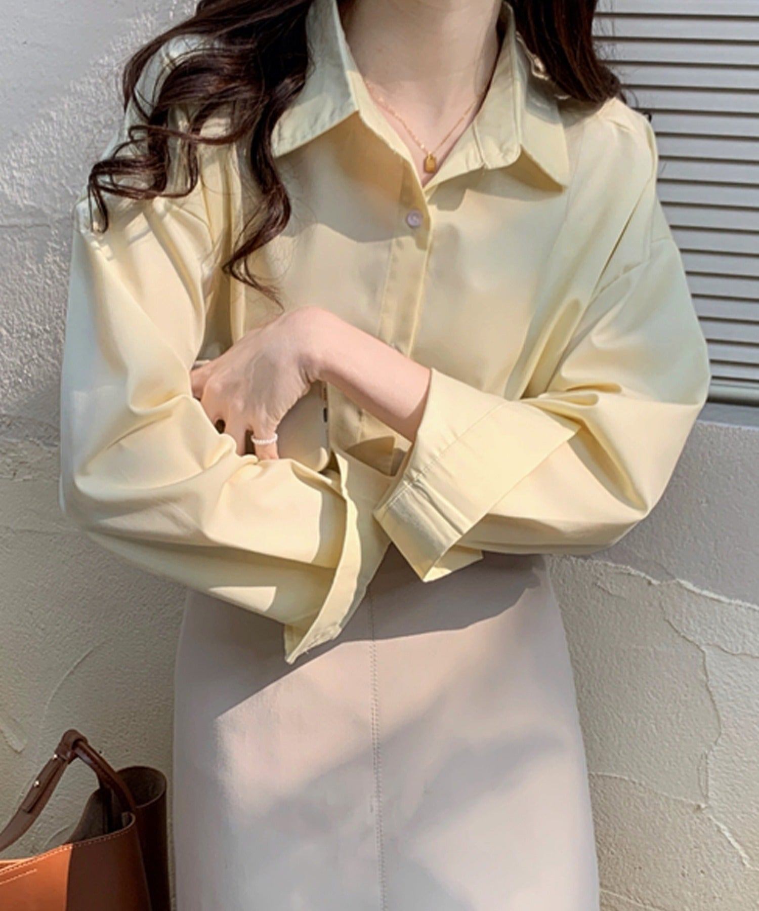 ガーリードール Girly Doll オーバーサイズシャツ【韓国ファッション】 (イエロー) イエロー