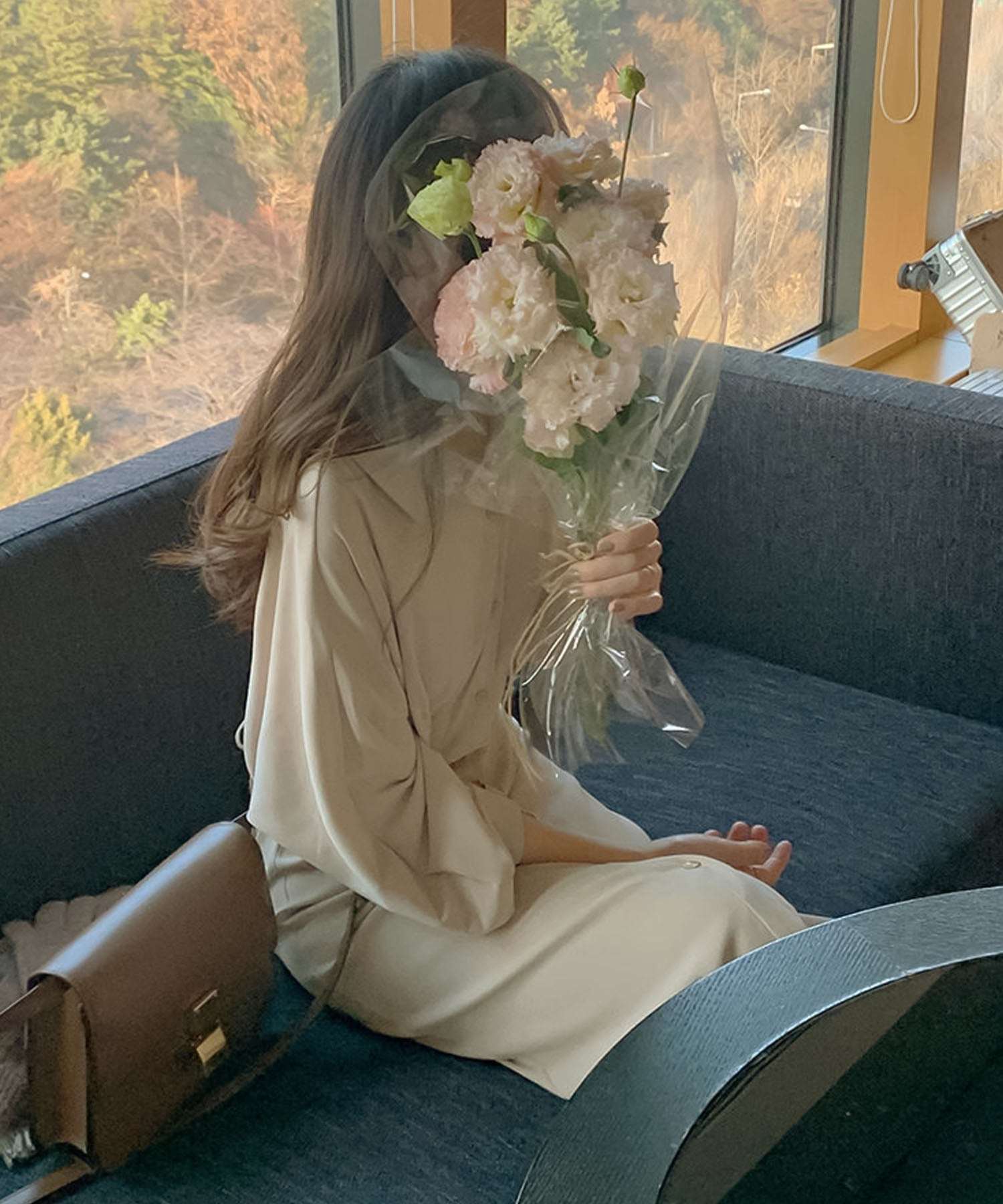 ガーリードール Girly Doll ボリュームシャツバルーンスリーブワンピース【韓国ファッション】 (ベージュ) ベージュ