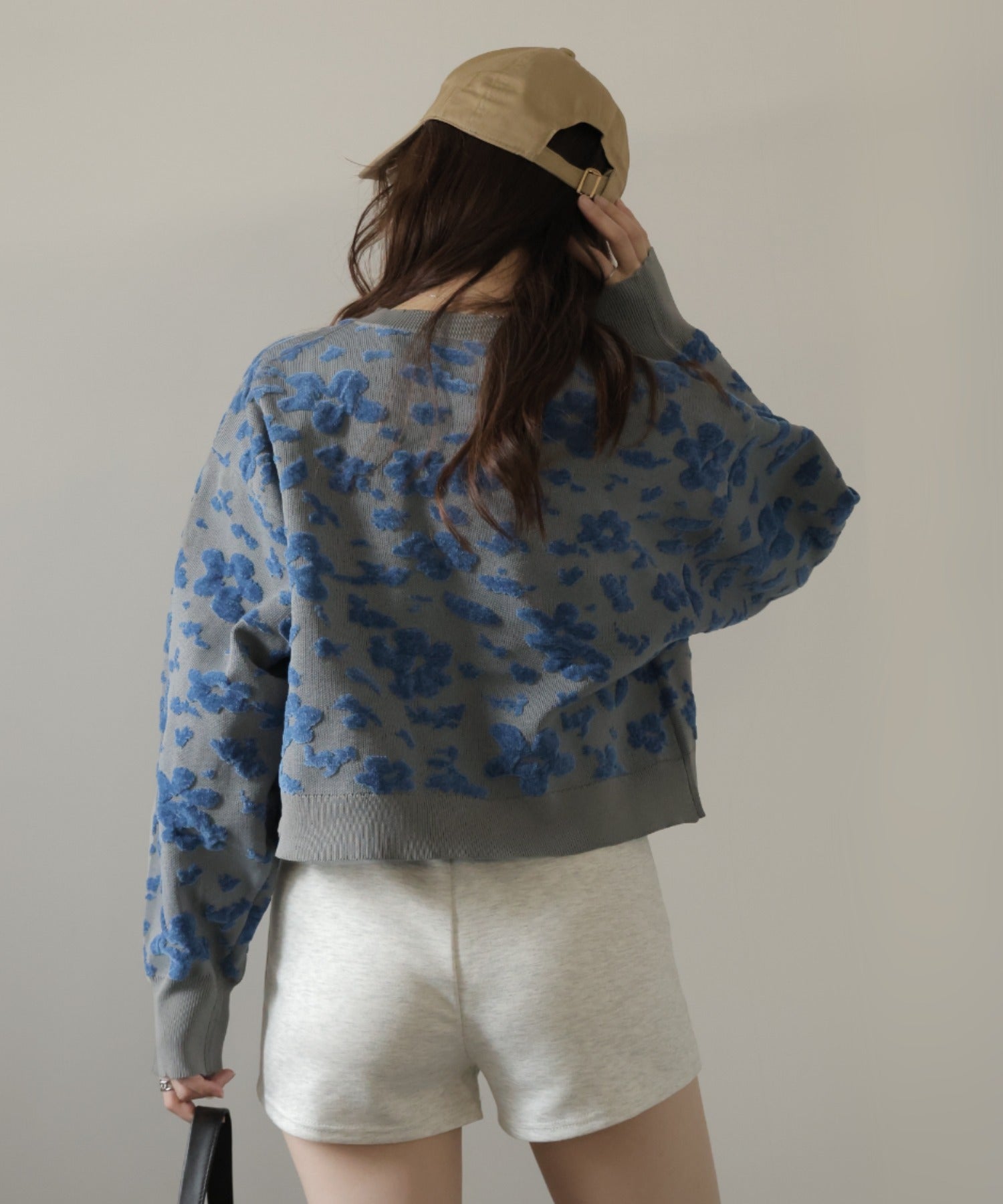 ガーリードール Girly Doll モール花柄ショートカーデ (グレー) グレー