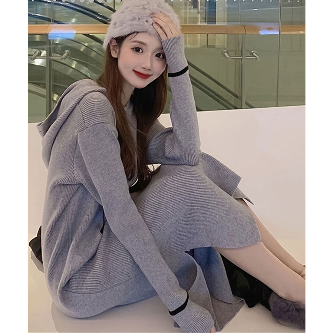 ガーリードール Girly Doll ニットフーディーロングワンピース