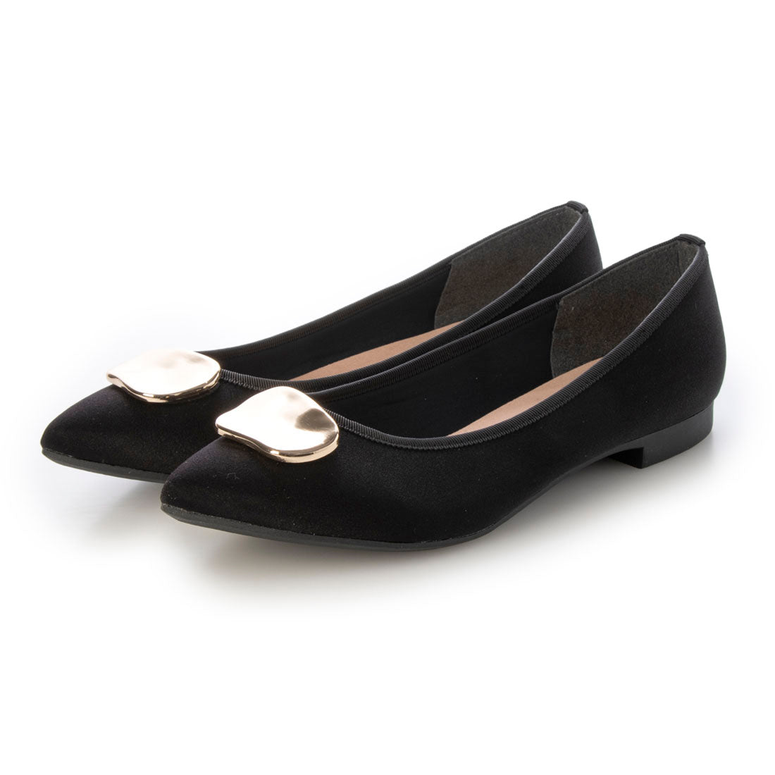 Gather Gold Buckle Flat Shoes