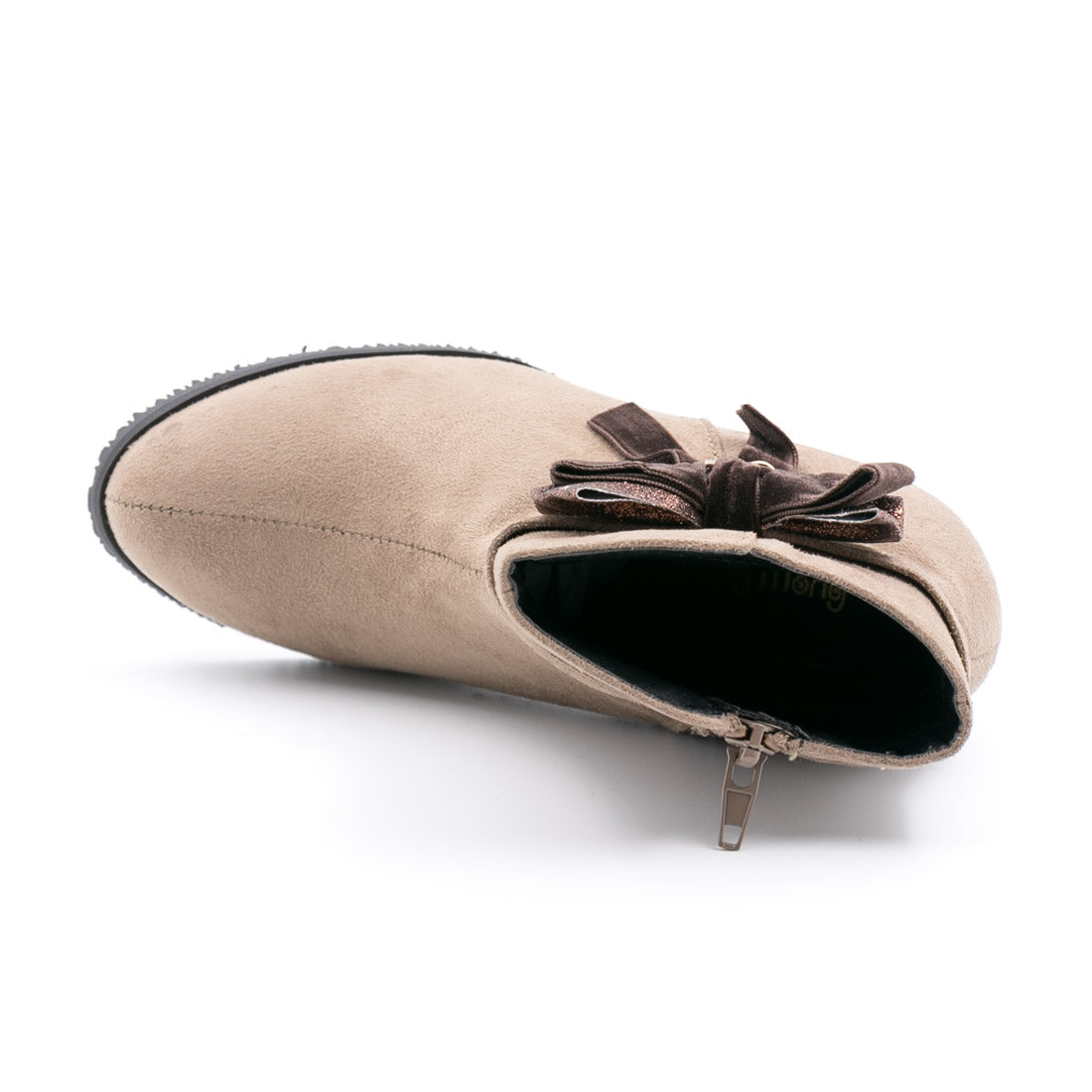 ギャラリー gallery キッズ ジュニア 女の子 子供 ブーツ リボン クマ チャーム スエード調 低反発インソール 滑り止め (オーク) オーク