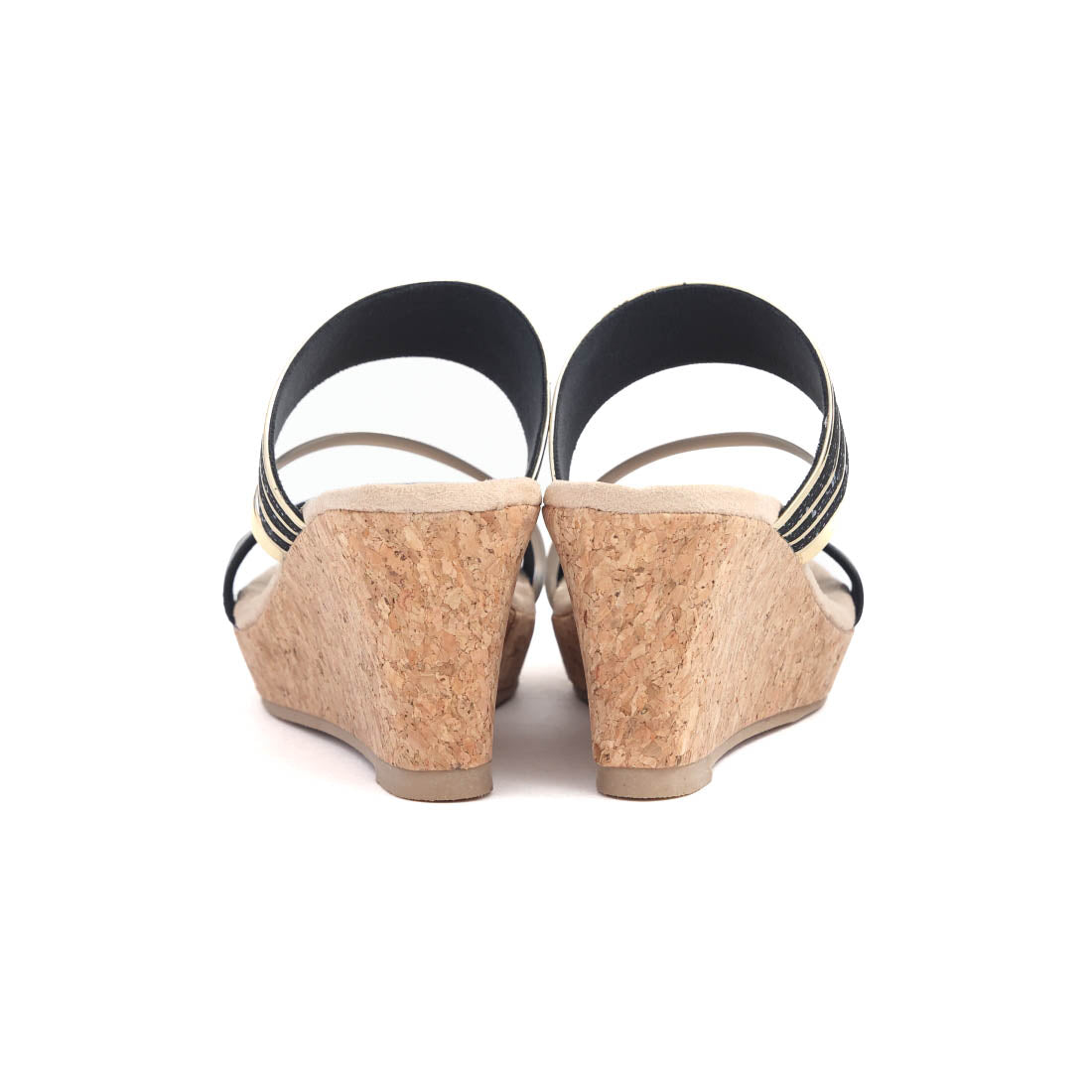 ギャラリー gallery レディース サンダル ダブルベル ウェッジソール 厚底 ミュール 8cmヒール 歩きやすい Mong Mong (ブラック) ブラック