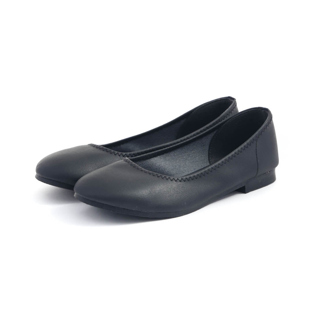 ギャラリー gallery フラットシューズ パンプス ぺたんこ レディース 柔らかい 幅広 カジュアル 日本製 ラウンドトゥ (オールブラック) オールブラック