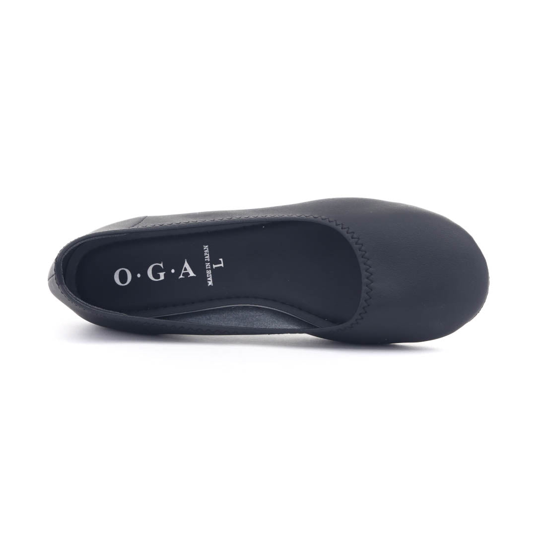 ギャラリー gallery フラットシューズ パンプス ぺたんこ レディース 柔らかい 幅広 カジュアル 日本製 ラウンドトゥ (オールブラック) オールブラック