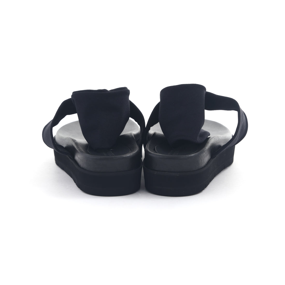 ギャラリー gallery レディース サンダル 厚底 ストレッチ トングサンダル LGW-14 疲れにくい ぺたんこ ビーチサンダル 日本製 (ブラック) ブラック