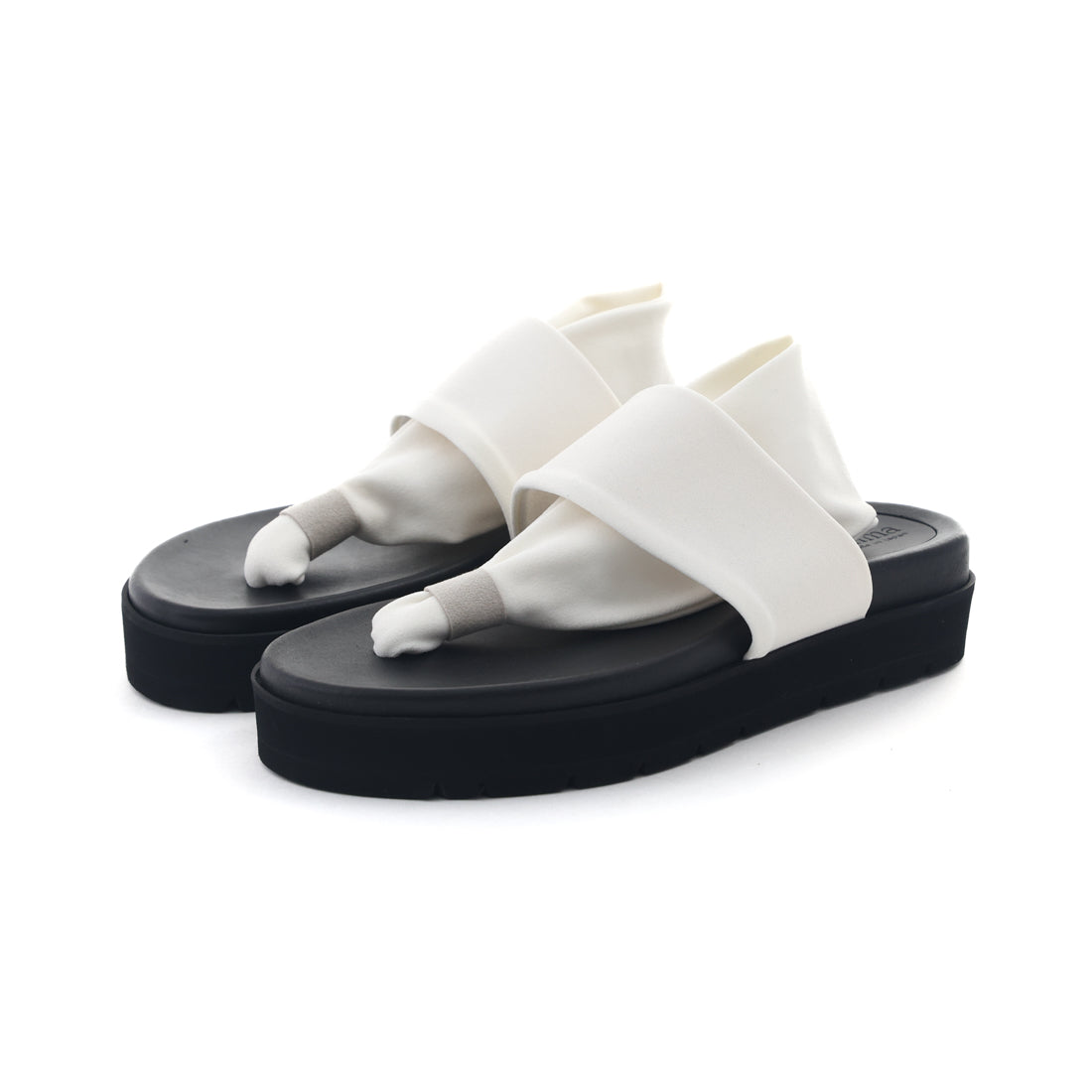 ギャラリー gallery レディース サンダル 厚底 ストレッチ トングサンダル LGW-14 疲れにくい ぺたんこ ビーチサンダル 日本製 (ホワイト) ホワイト