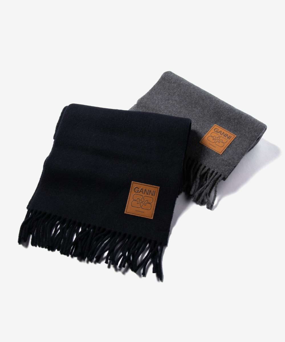 ガニー GANNI ガニー GANNI Wool Scarf ウールスカーフ A6931 5959 A6932 5959 マフラー レディース ファッション小物 (SKY CAPTAIN) SKY CAPTAIN