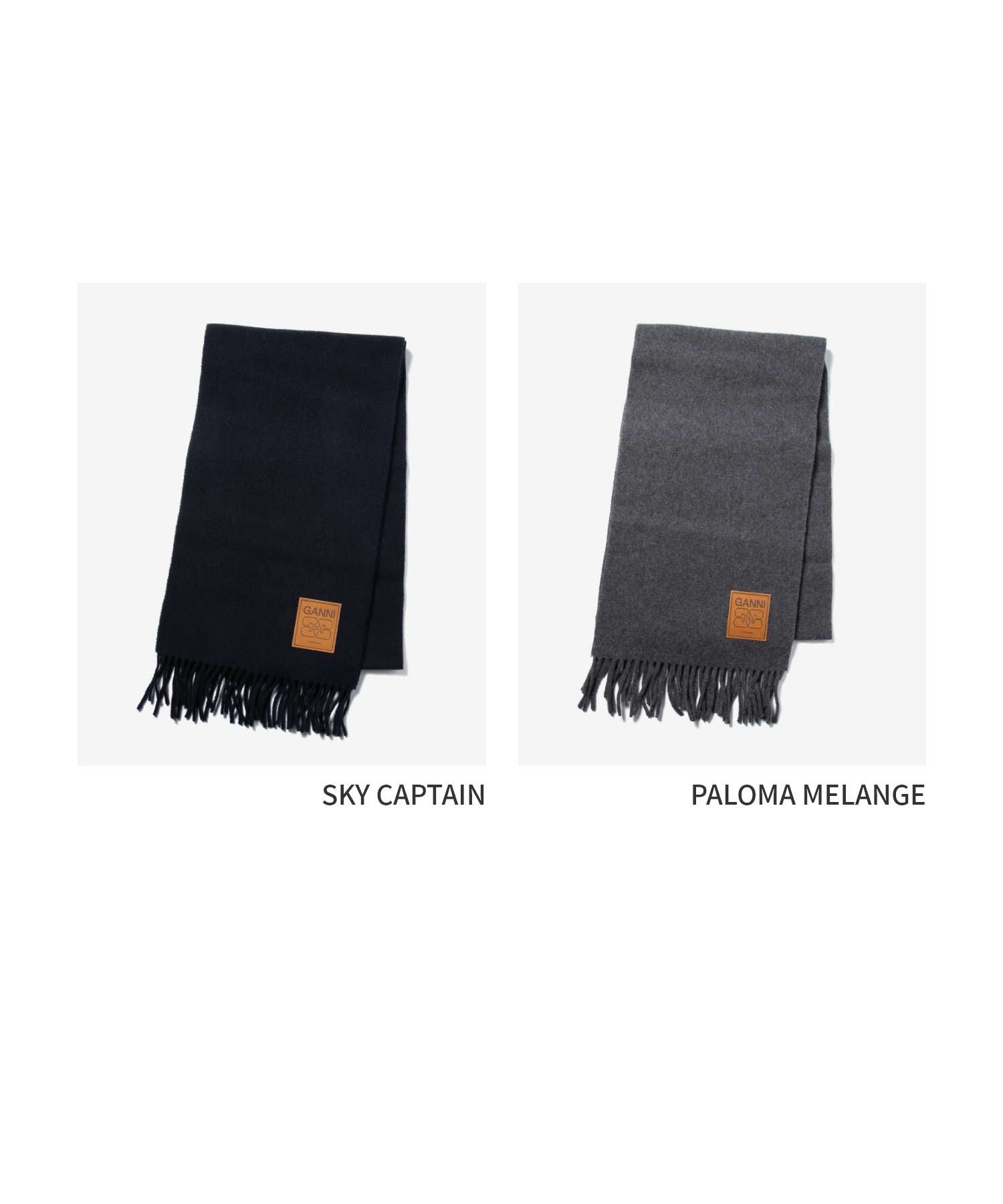 ガニー GANNI ガニー GANNI Wool Scarf ウールスカーフ A6931 5959 A6932 5959 マフラー レディース ファッション小物 (SKY CAPTAIN) SKY CAPTAIN