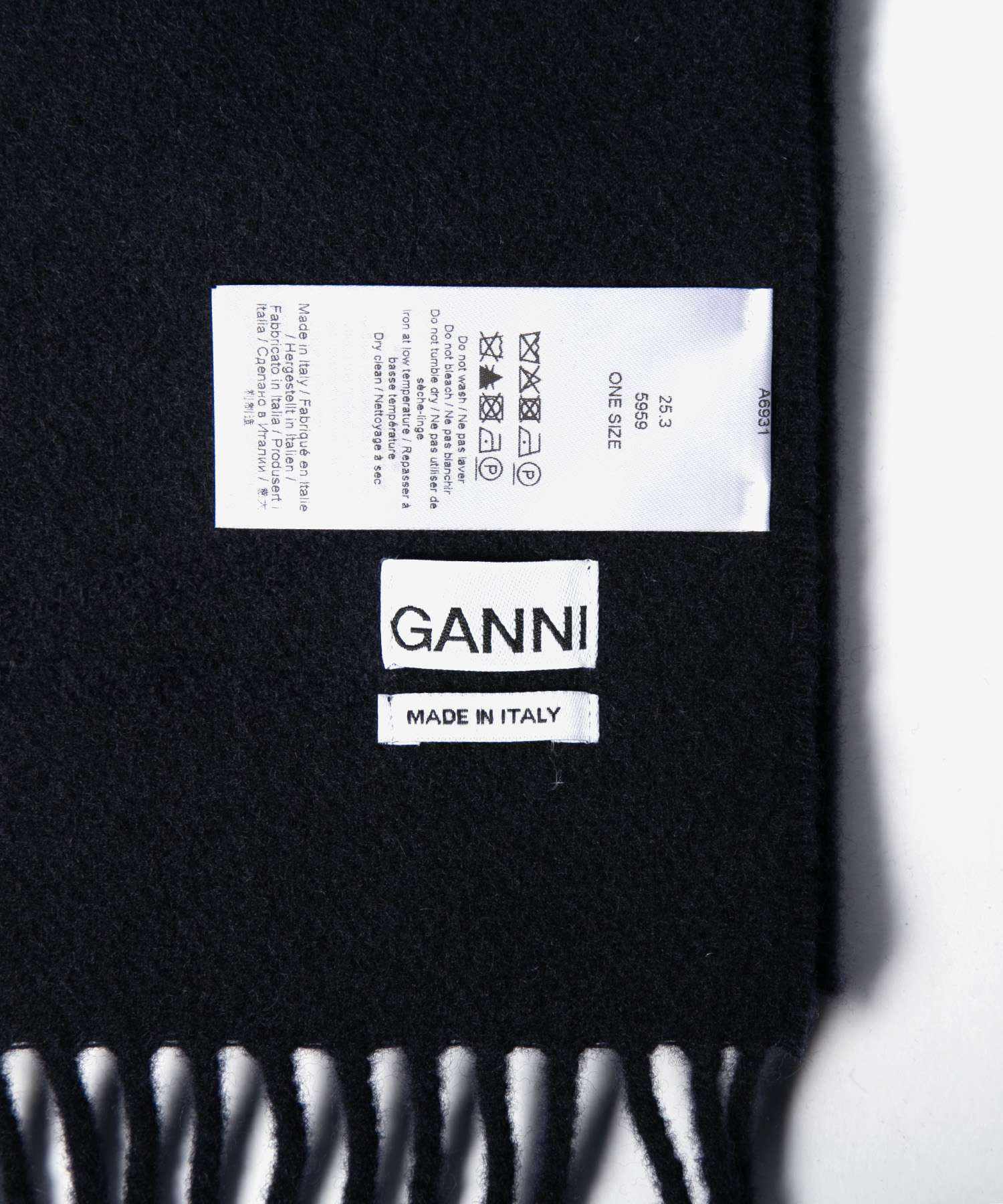 ガニー GANNI ガニー GANNI Wool Scarf ウールスカーフ A6931 5959 A6932 5959 マフラー レディース ファッション小物 (SKY CAPTAIN) SKY CAPTAIN