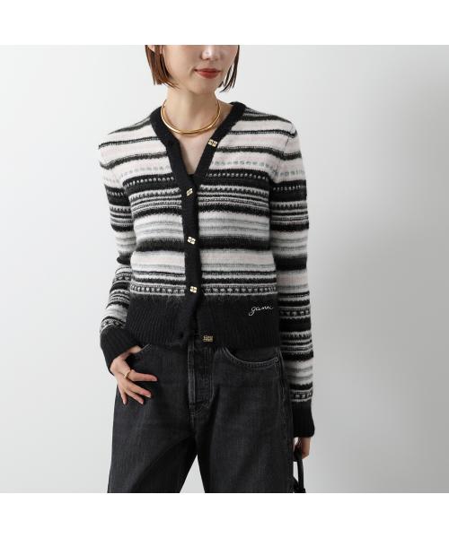 ガニー GANNI GANNI カーディガン Soft Wool Stripe Cardigan ニット (K2257/271/Skyway) K2257/271/Skyway