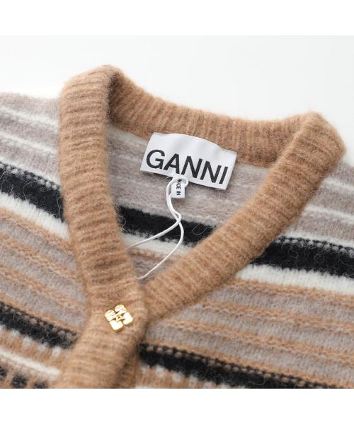 ガニー GANNI GANNI カーディガン Soft Wool Stripe Cardigan ニット (K2257/271/Skyway) K2257/271/Skyway