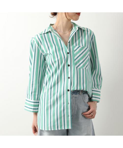GANNI GANNI Long Sleeve Shirt Stripe Cotton Shirt Stripe