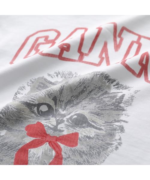 ガニー GANNI GANNI 半袖 Tシャツ Basic Cotton Jersey Margot Kitty Print (151/BRIGHT-WHITE/ホワイト) 151/BRIGHT-WHITE/ホワイト