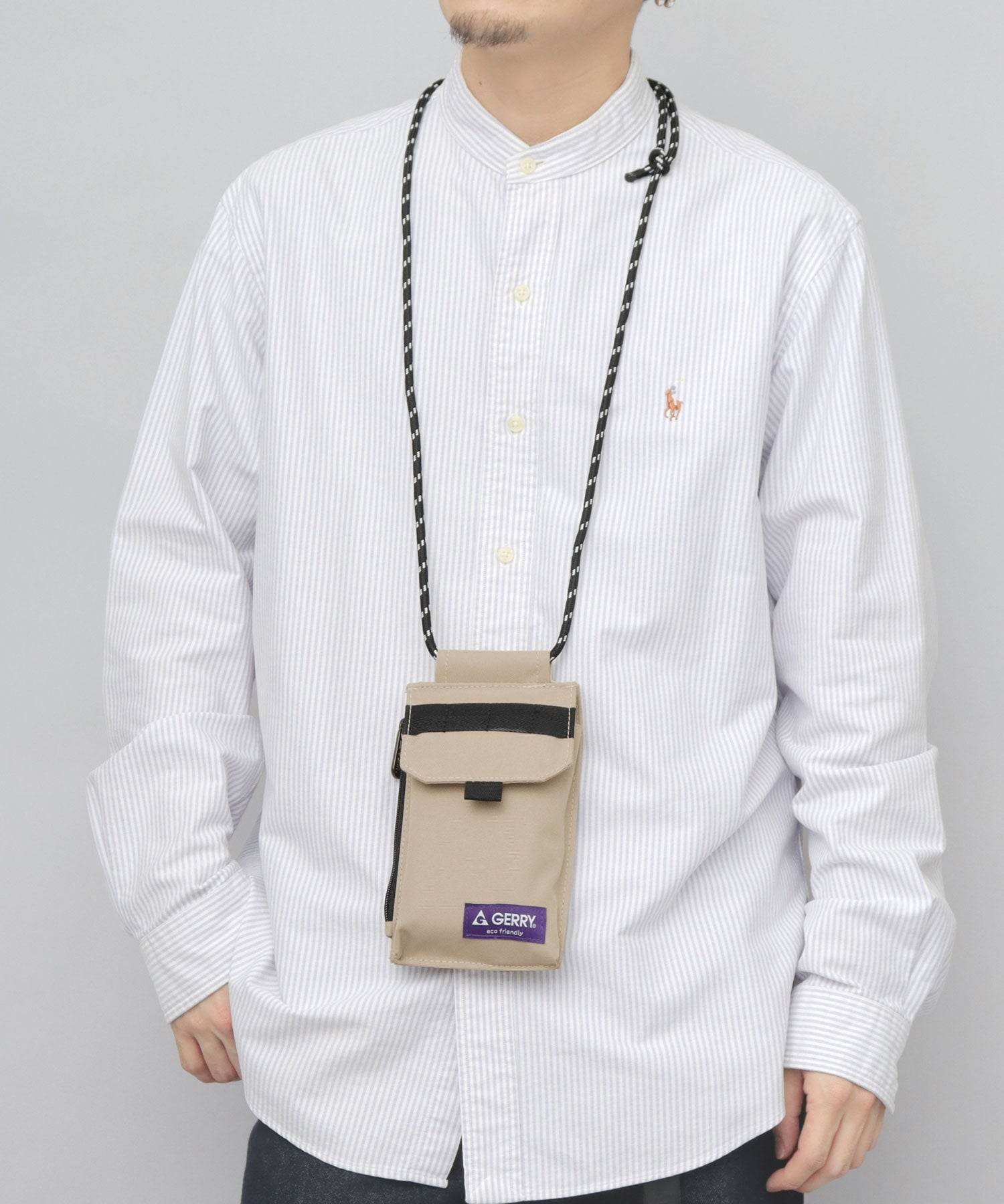 ジェリー GERRY 撥水加工 リサイクルポリエステル スマホ マルチミニショルダーバッグ (ベージュ) ベージュ