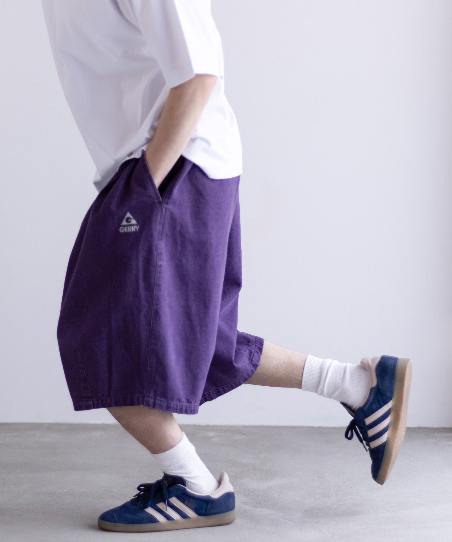 ジェリー GERRY タックワイドショートパンツ (ベージュ) ベージュ