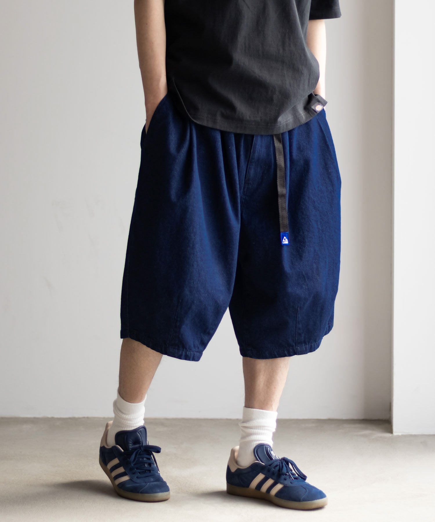 ジェリー GERRY タックワイドショートパンツ (ワンウォッシュ) ワンウォッシュ