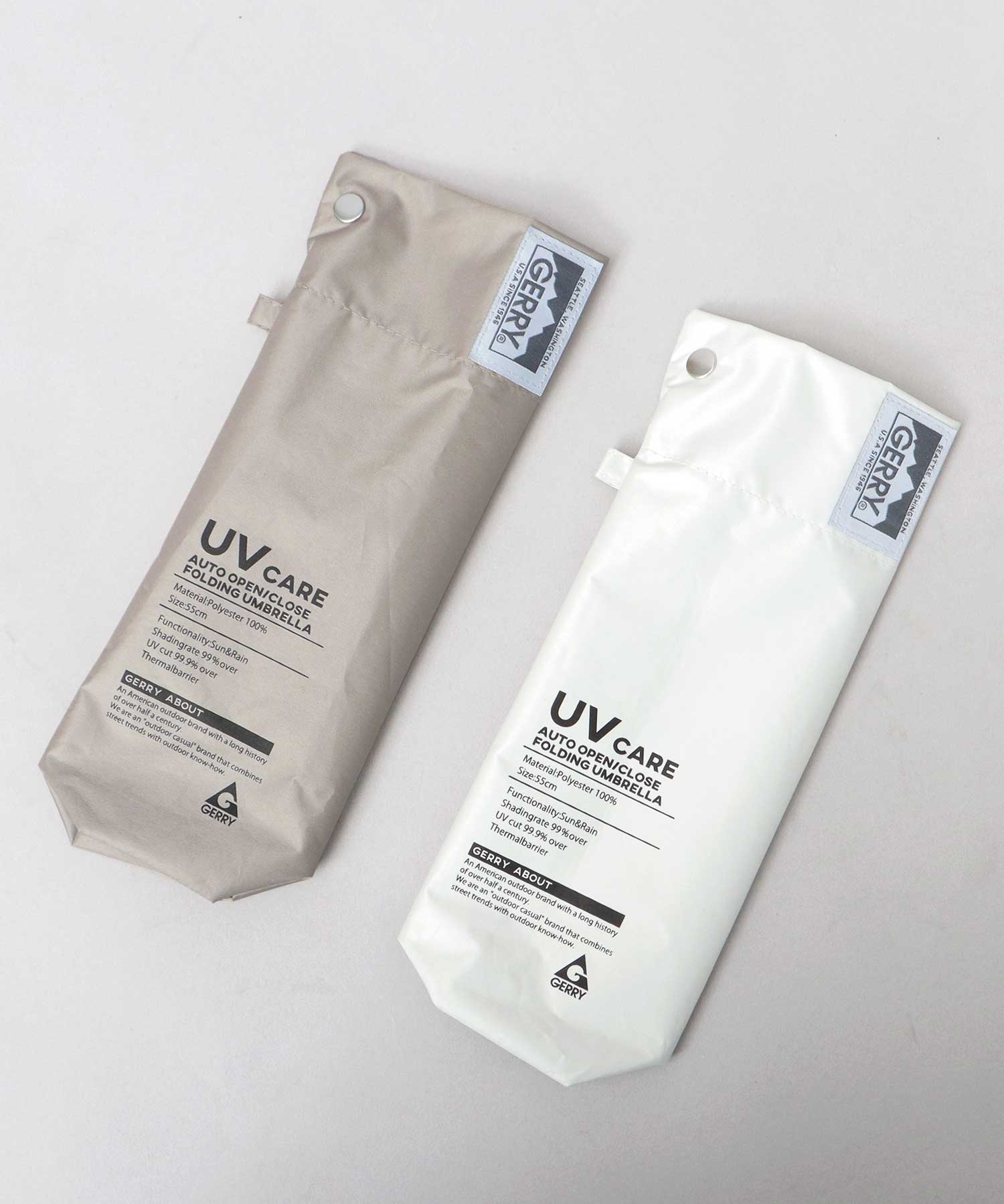 ジェリー GERRY 晴雨兼用 自動開閉式 折り畳み メンズ日傘 55cm 軽量モデル (オフホワイト) オフホワイト