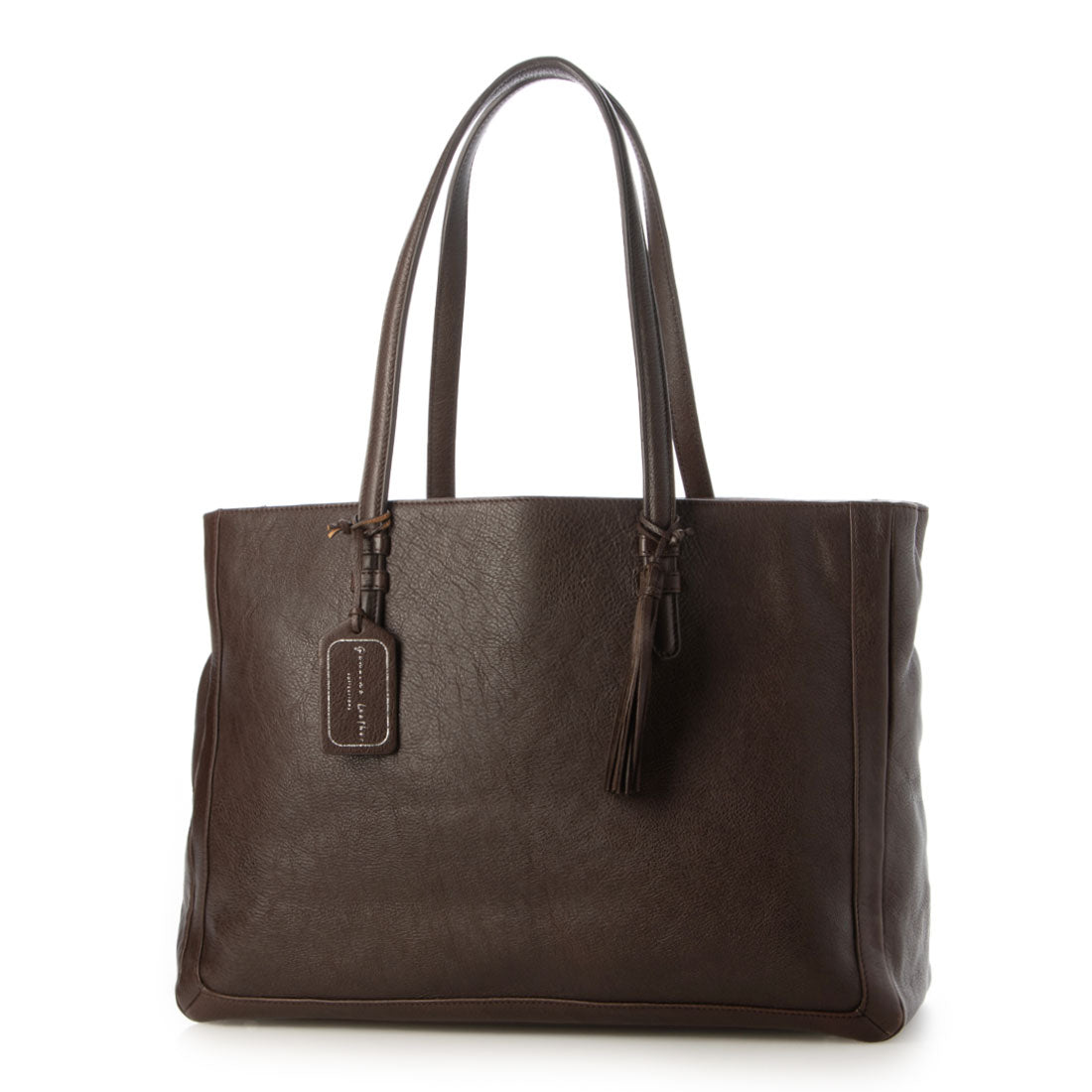 ジェニュインレザー Genuine Leather 本革 トートバッグ,CHOCO