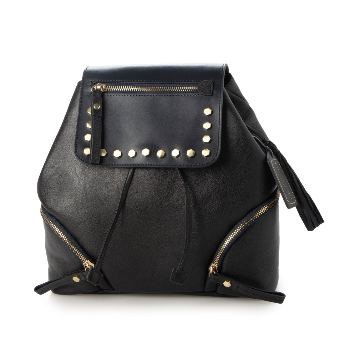 ジェニュインレザー Genuine Leather 天然シボ レザーリュック 本革 (DARK NAVY) DARK NAVY