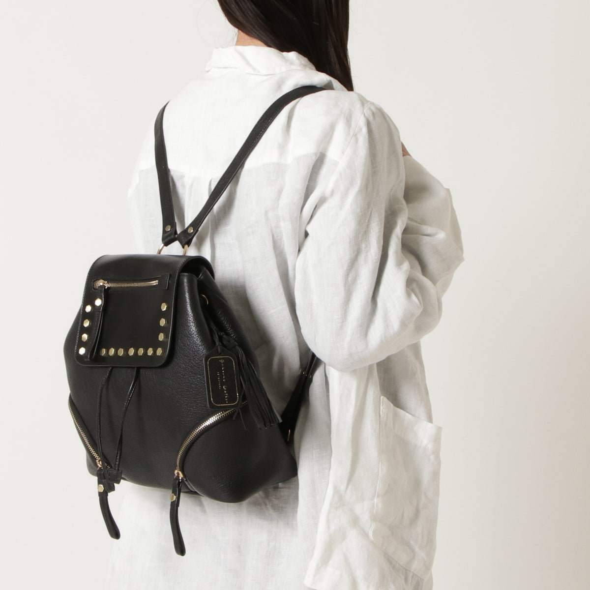 ジェニュインレザー Genuine Leather 天然シボ レザーリュック 本革 (DARK NAVY) DARK NAVY