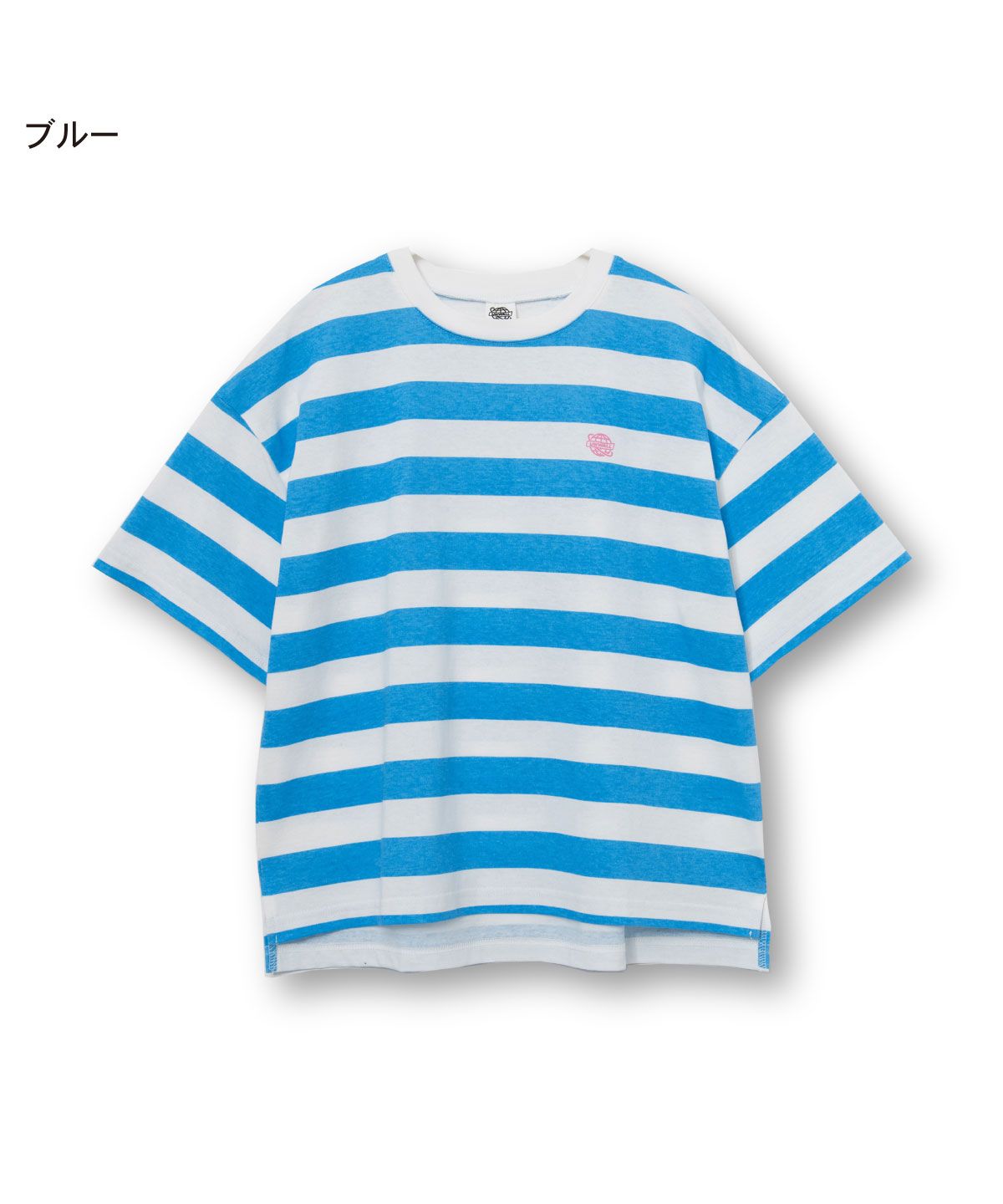 ディフィット D.FIT ボーダーBIG Tシャツ,ブルー