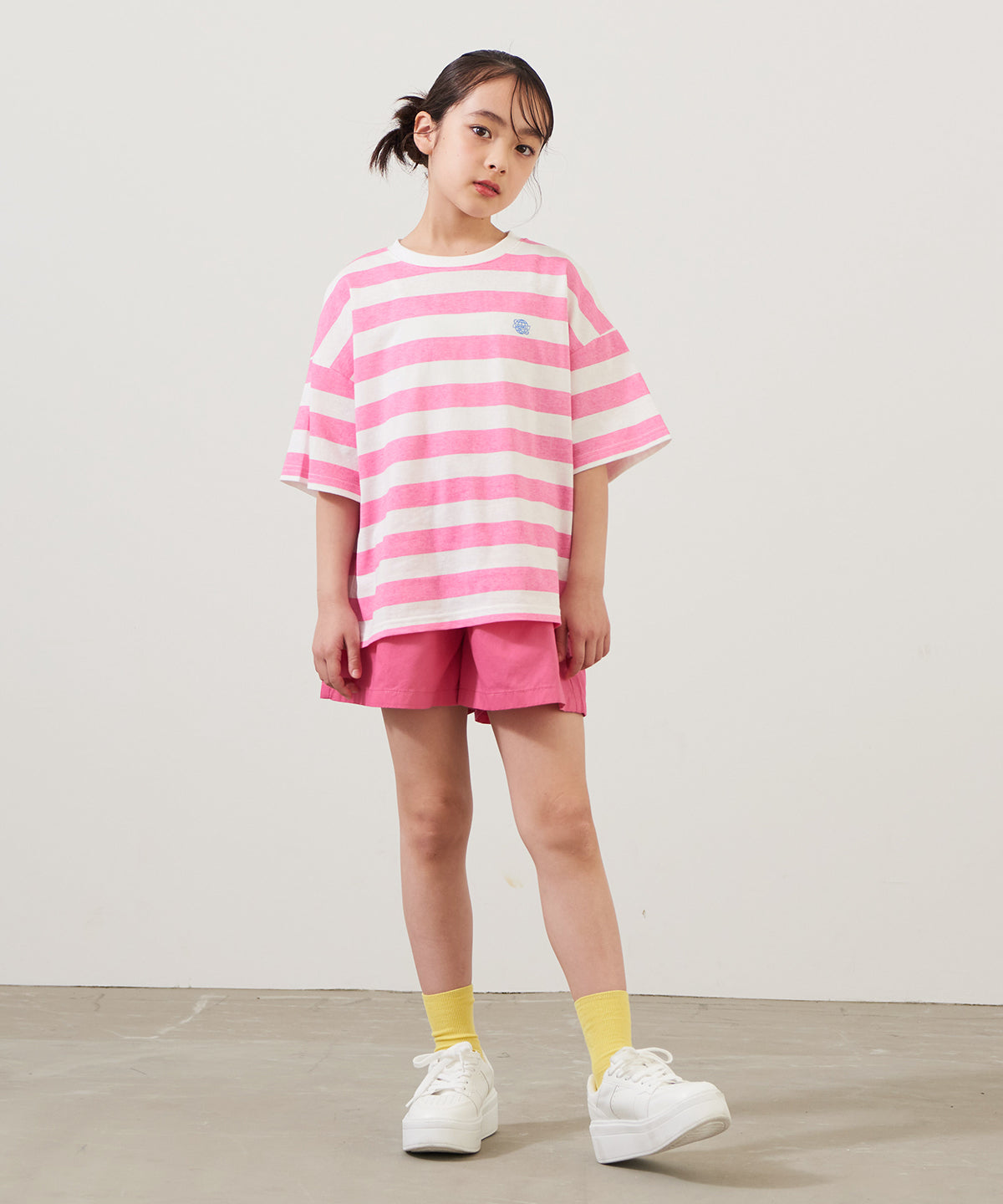 ディフィット D.FIT ボーダーBIG Tシャツ,ピンク